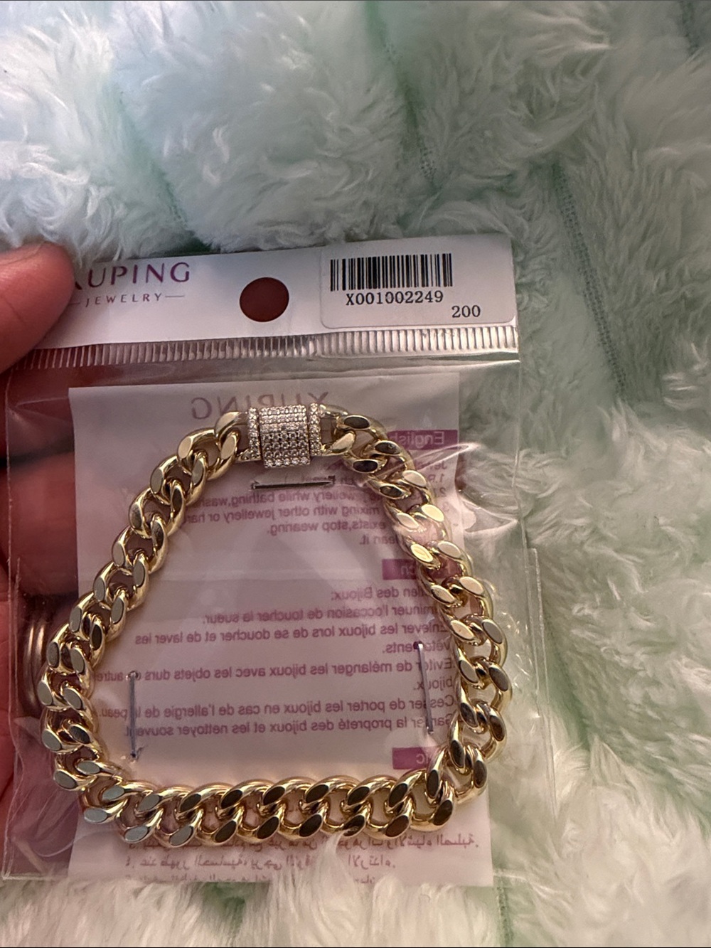 Ping Gold Cuban Link Bracelet with Pavé Magnet Clasp